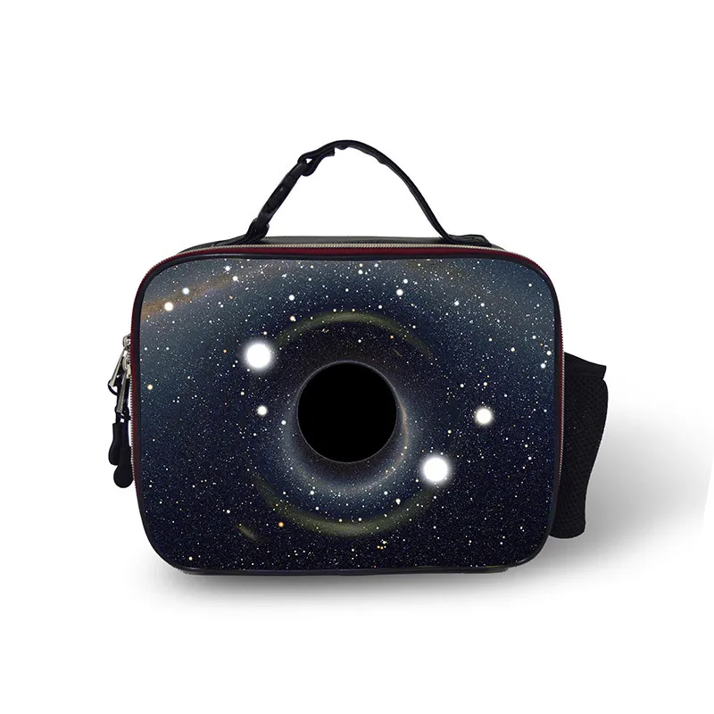 

Universe Celestial Black Hole Series Leather Lunch Bag Deconstructable Children Meal Package Customizable Bento Box Bag Containe