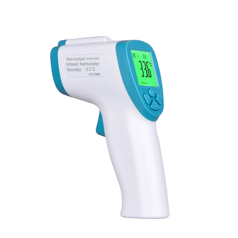 CE Лоб бесконтактный инфракрасный Детский термометр ЖК-дисплей высокая температура Голосовые подсказки для ребенка взрослый ушной пистолет - Цвет: blue