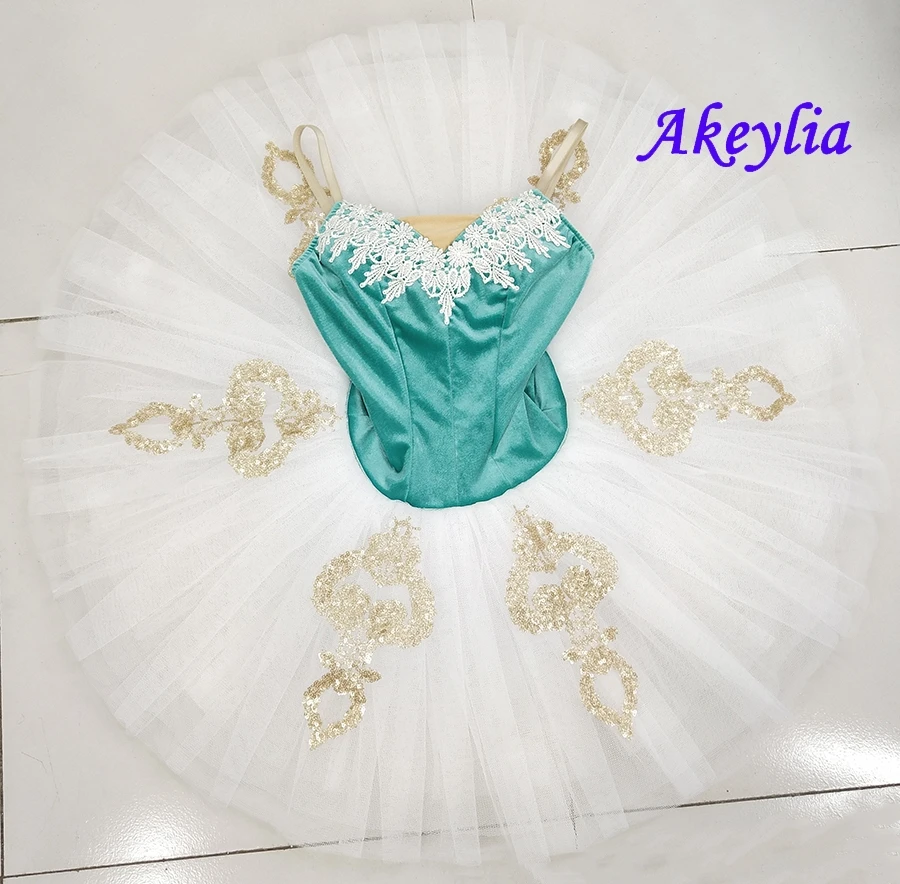 green white Женская Профессиональная классическая балетная пачка с Щелкунчиком зеленого и белого цвета, костюм для тренировок для девочек и взрослых, балетная пачка для детей 19055 - Цвет: green white