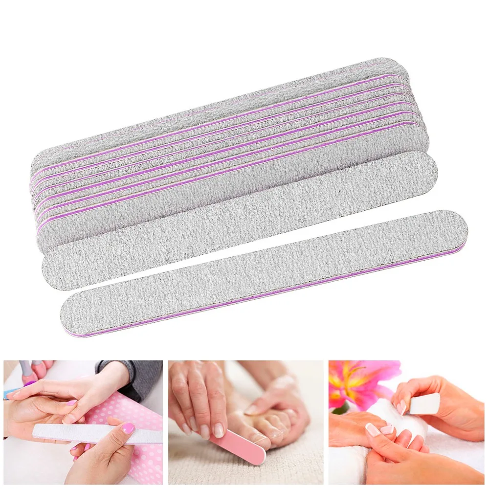 40pcs Nail Files For Manicure  100/180 Strong Thick Boat Sandpaper Durable Buffing Grit Sand Fing Nail Art Tool Accessories