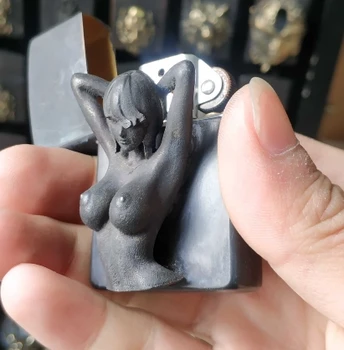 

YYKK handmade Old-fashioned retro Blackened half body sculpture welding lighter