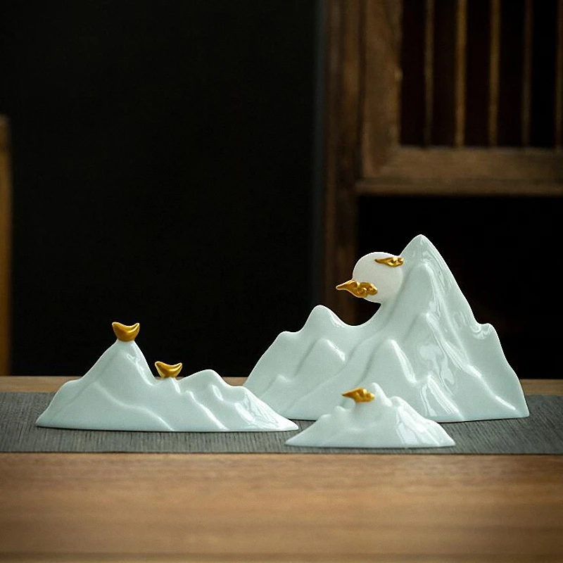PINNY Chinese Mountain Ornaments Ceramics Home Decoration Accessories Landscape Sculpture Zen Creative Ornaments 4