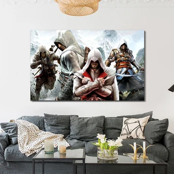 

assassins creed poster wall art anime painting canvas pictures for living room kids room decor unframed