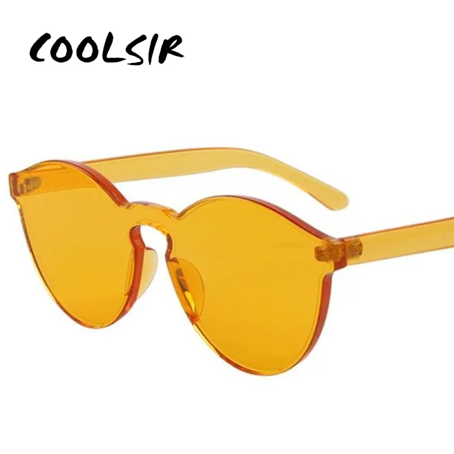 COOLSIR новые винтажные круглые зеркальные солнцезащитные очки без оправы женские