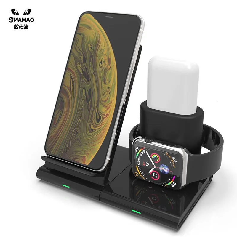 

SMAMAO split three-in-one magnetic multi-function fast wireless charger for mobile phone headset smart watch wireless charger fo