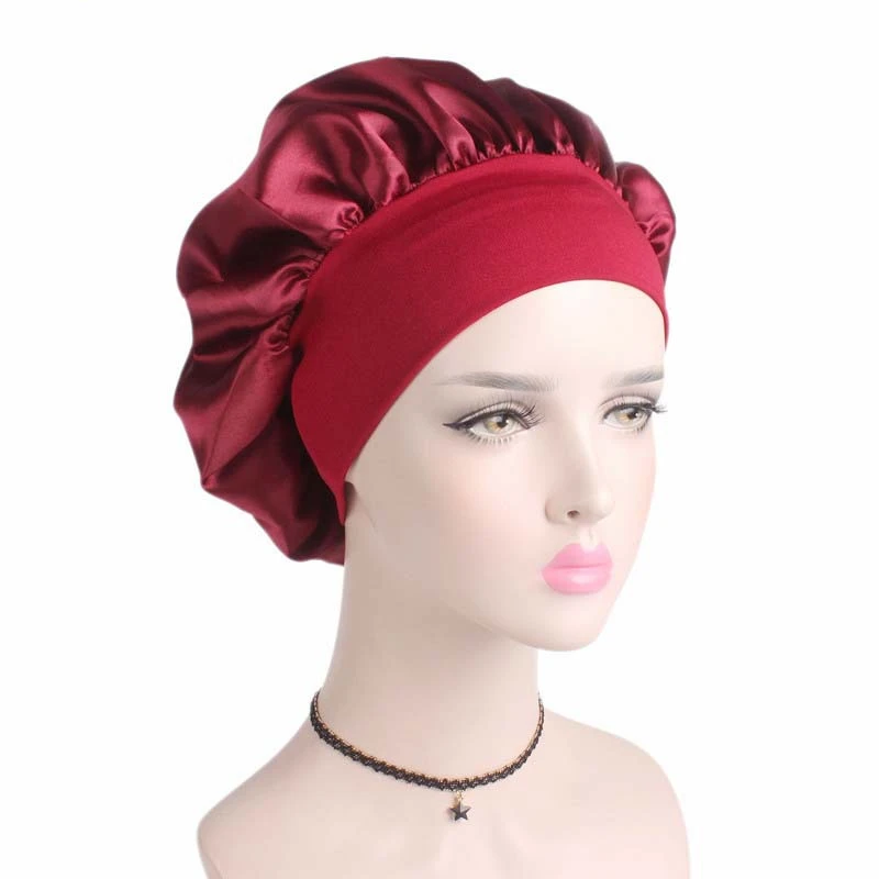 High Elastic Women Satin Hairband Simple Wide Brimmed Sleep Chemo