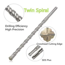 10/14/18mm SDS Plus Crosshead Twin spiral Hammer Drill Bits Woodwork Twist Round Shank Twist Electric Hammer Drill Bit