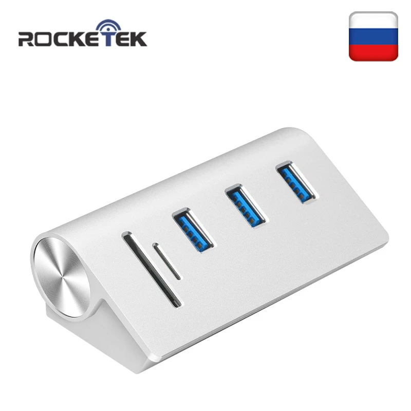 Najtaniej Czytnik kart pamięci Rocketek wielu usb 3.0 hub 3 adapter portu rozdzielacz interfejs zasilania SD czytnik kart tf dla MacBook Air komputera akcesoria do laptopa
