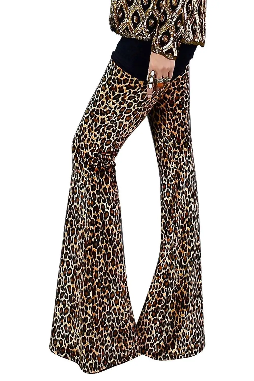 Leopard Женские леопардовые штаны с животным принтом, длинные широкие штаны с гепардом, сексуальные очаровательные спортивные штаны, облегающие брюки, Клубная уличная одежда - Цвет: Leopard
