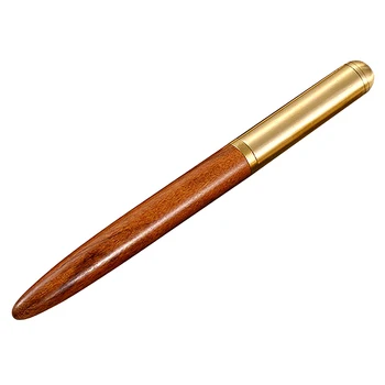 

AAY-Classic 0.5mm Wood Fountain Pen Copper Business Fine Nib Pen Office School Supplies Stationery