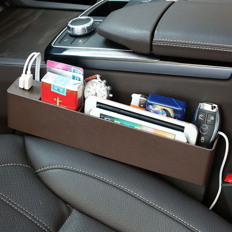 Car Organizer PU Seat Gap Crevice Storage Auto Pocket Stowing Tidying For Phone Coins Organizador Coche Accessories | Автомобили и