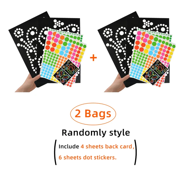 Children DIY Cartoon Dot Puzzle Colorful Cute Animal  Learning Early Education Toys Primary Mosaic Sticker Games for Kids Gifts 2 Set