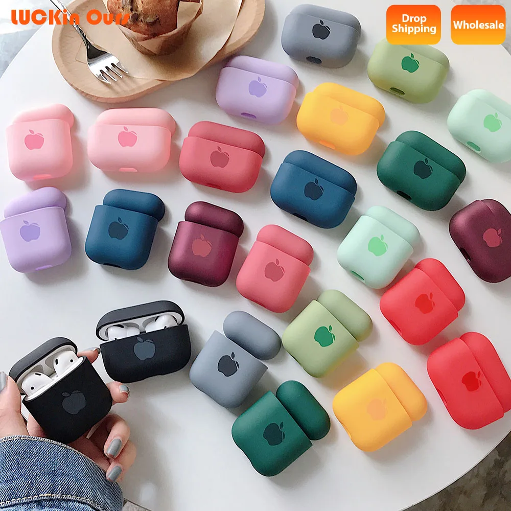 

Cute Solid Color Earphone Case For AirPods Pro 2 1 Cases Hard PC Luxury Matte Texture Protective Cover for AirPod 2 3 Air Pods