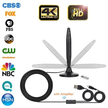

HD Digital TV Antenna Long 120 Miles Range Support 4K 1080P UHF VHF Free View Local Channels+Amplifier Signal Booster