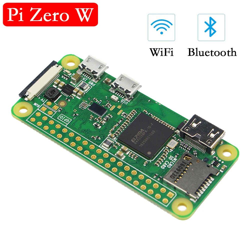 Оригинальная плата Raspberry Pi Zero W 1 ГГц процессор 512 МБ ОЗУ со встроенным Wi-Fi и Bluetooth RPI 0 Вт