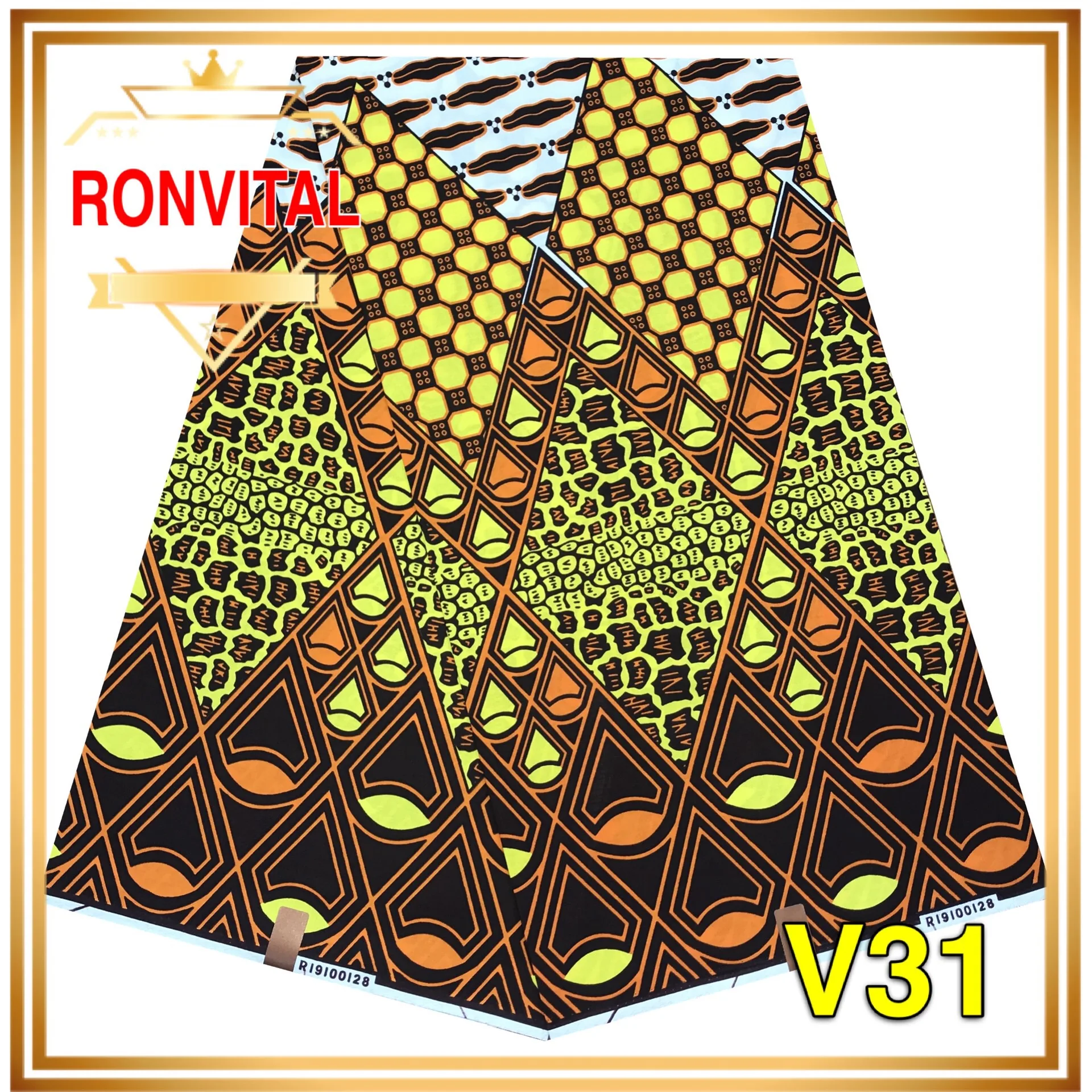 Ткань RONVITAL, восковая Ткань, хлопок, сделай сам, материал Анкара, Ткань 6 ярдов/шт,, Женская ткань