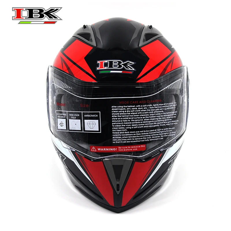 IBK Red Stylish Helmet for Motorcycle Full Face Anti-UV Casco Casque Universal Dual Lens with sun visor IBK-105 | Автомобили и
