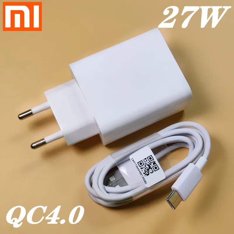 xiaomi 27 Вт ЕС зарядное устройство qc4.0 турбо зарядка быстрый адаптер Тип usb c кабель для xiaomi mi 9 se 9t cc9 redmi note 7 8 K20 pro