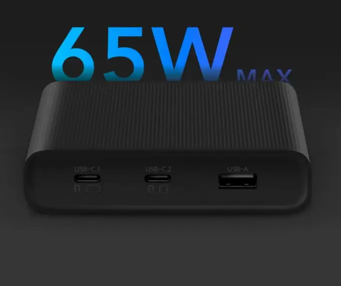 Оригинальное зарядное устройство millet ZMI 65 Вт 3 порта PD3.0 USB 2C1A для Android iOS переключатель PD 3,0 QC Интеллектуальный выход максимальный solo c1-65w c2-18w A-18w источник питания с несколькими выходами c1-45w,(c2 A)-18 Вт