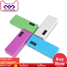 Без батареи) банк питания для мобильного телефона чехол сумка двойной USB для 5x18650 батарея Внешний аккумулятор корпус Чехол Коробка ЖК-дисплей с фонариком