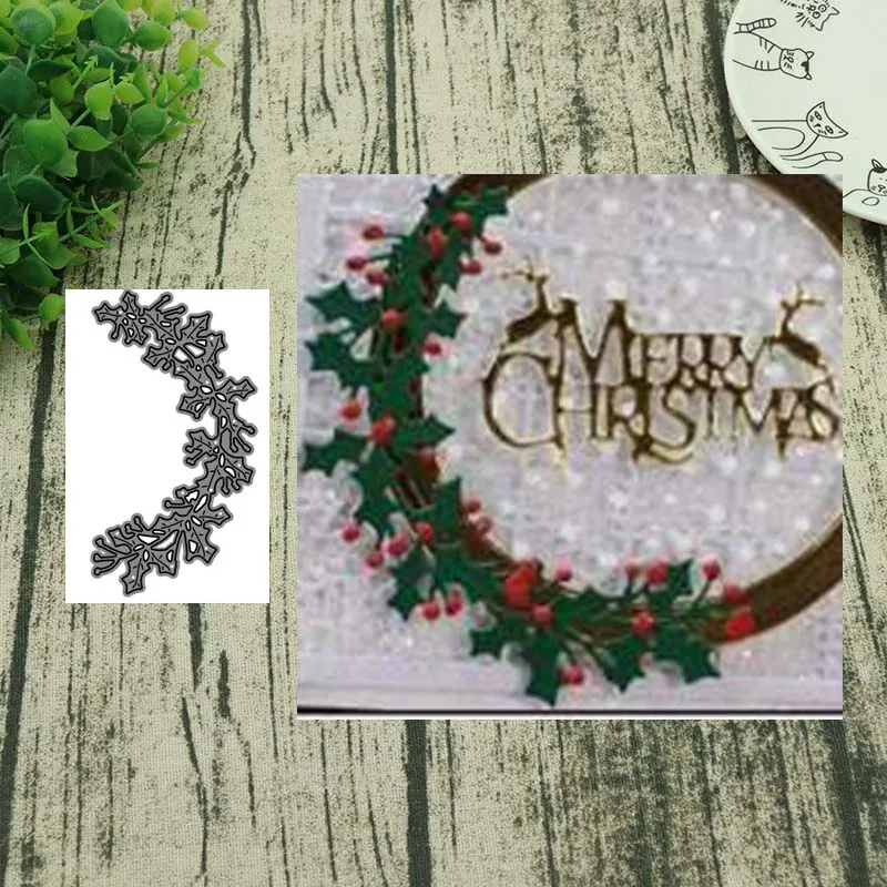 

Metal Cutting Dies Christmas leaves 2019 Crafts Stencil For DIY Scrapbooking Paper/photo Cards Embossing Die