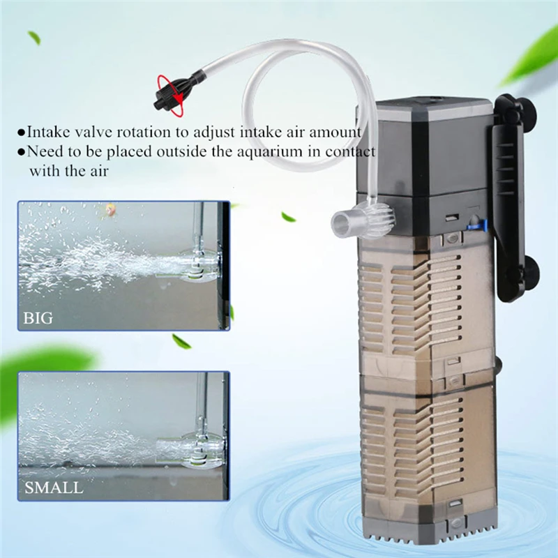 3 In 1 Multifunction Aquarium Filter Air Pump Submersible Fish Tank Aquarium Pump Oxygen Pump