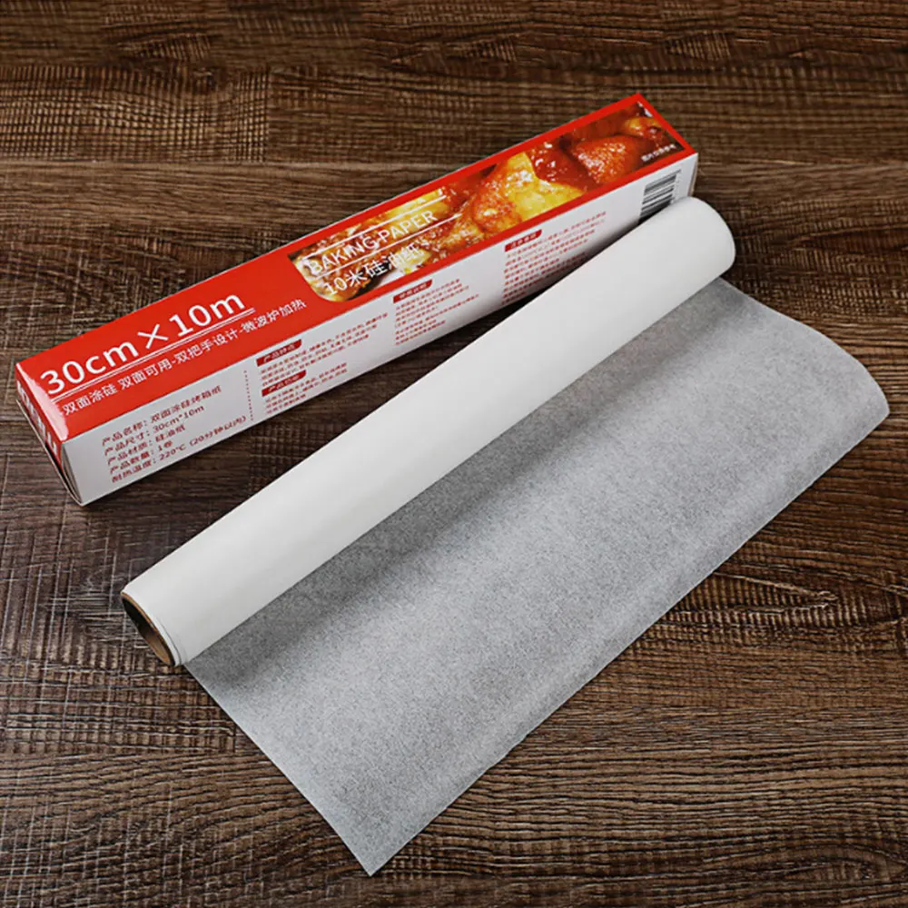 10M Baking Paper Barbecue Double-sided Silicone Oil Paper Parchment Rectangle Oven Oil Paper Baking Sheets Bakery BBQ Party