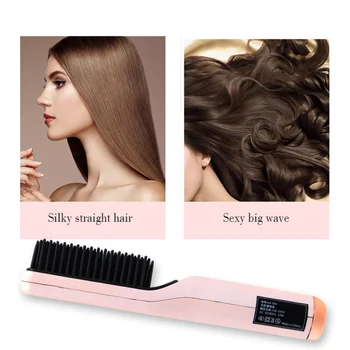 

One-Step Hair Dryer And Curler Salon Hot Air Paddle Styling Brush Negative Ion Generator Straightener Curler