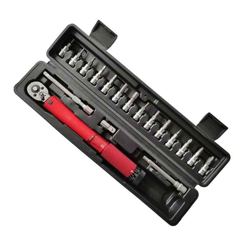 

MXITA 18Pcs/Set 2-24Nm 1/4 Torque Wrench Set for Bicycle Torque Wrench Tool,High Precision Wrench