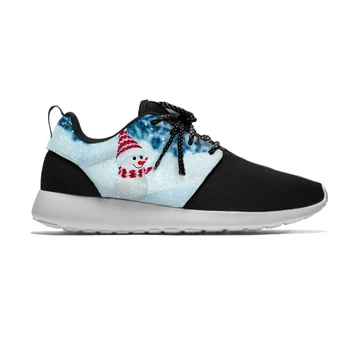 

Snowman Christmas Cartoon Happy Funny Lovely Pretty Kids Sport Running Shoes Casual Breathable Sneakers Gift Boys Children Girls