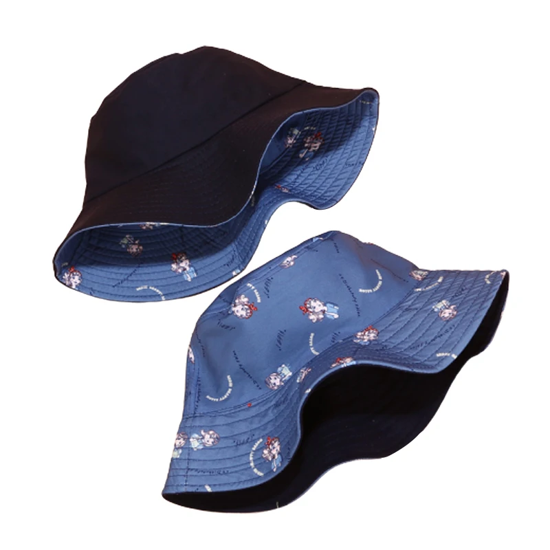 Cotton Double Sided Wear Print Bucket Hat Fisherman Hat Outdoor Travel Hat Sun Cap Hats For Women's Casual Beach Sun Hat