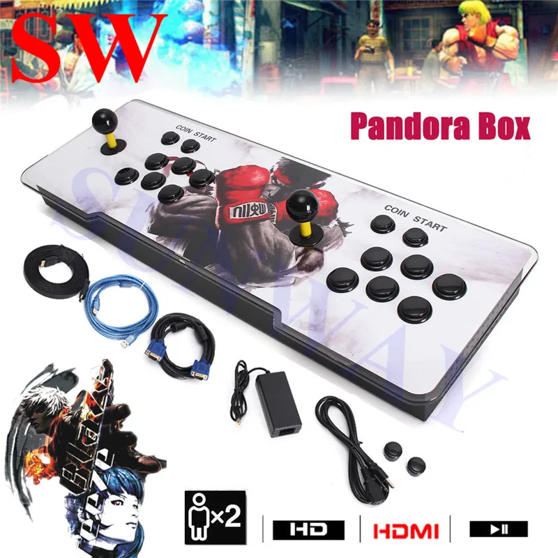 

New Arrival arcade game console with 2070 in1/2600 in 1 9S game board for home TV Arcade fighting rocker HDMI and VGA Cables