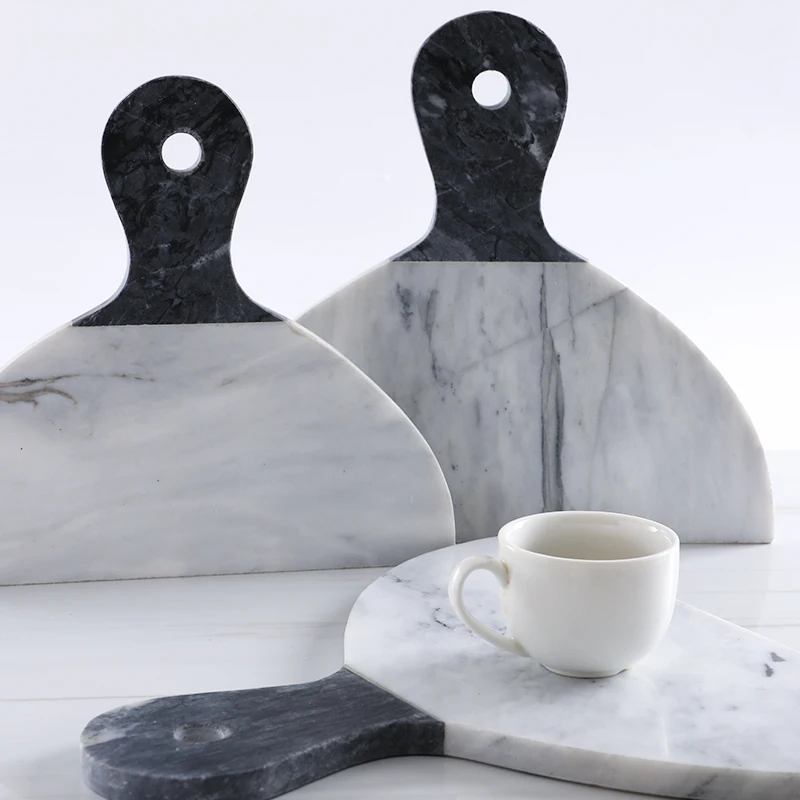 Мраморная белая и черная мраморная разделочная доска сырная доска|Миски тарелки|