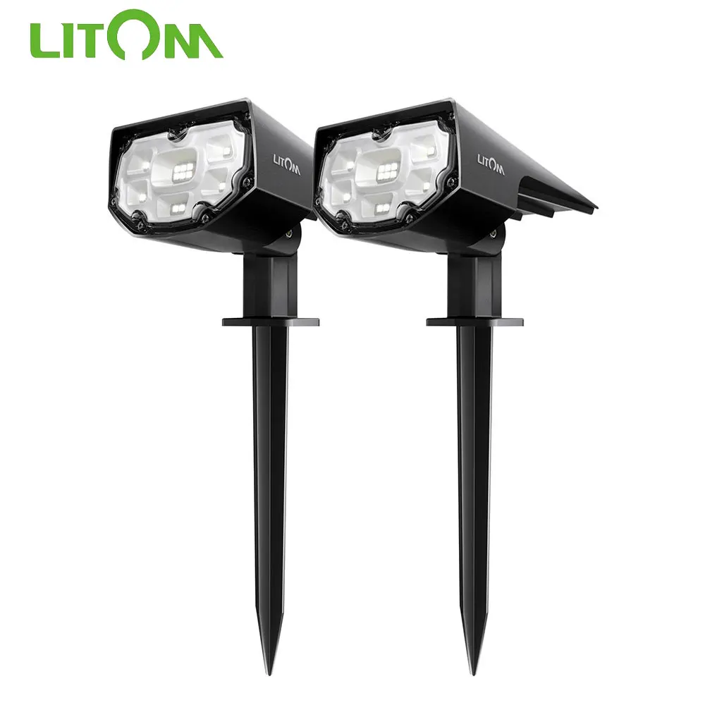 Billige Litom CD190 12 LED Solar Powered Rasen Lichter IP67 Wasserdichte 2 Licht Modelle Solar Lichter Für Yard Pathway Wand Im Freien garten