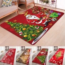 5 размеров, Рождественский коврик для двери, фланелевый коврик для комнаты, Противоскользящий коврик для кухни, ванной комнаты, коврик для двери, подушка, Рождественский Коврик для пола с Сантой