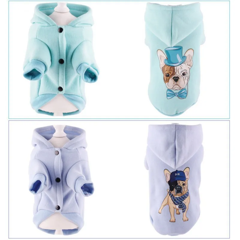 Pet clothes two-legged sweater hoodie cartoon clothes cotton padded warm jacket two-legged Hooded Coat dropshiping