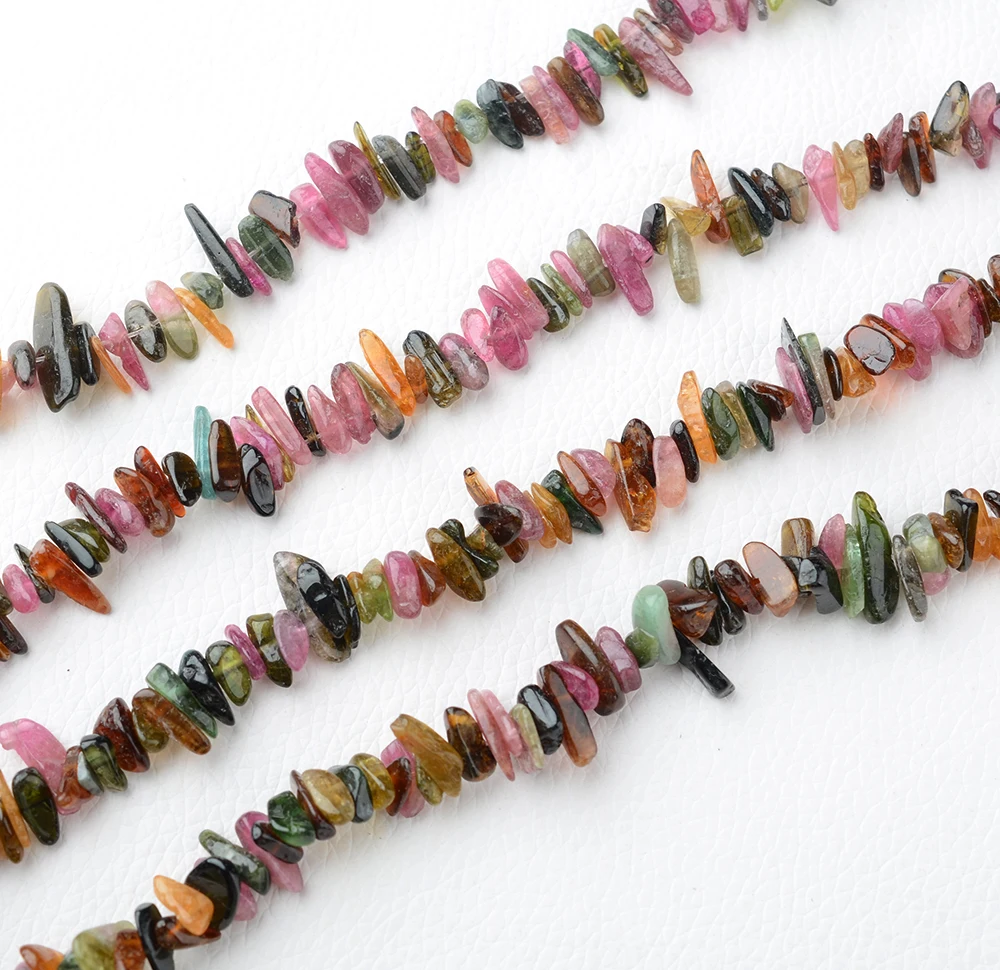 2 strands  12MM Natural Tourmaline Chip Beads 15.5''