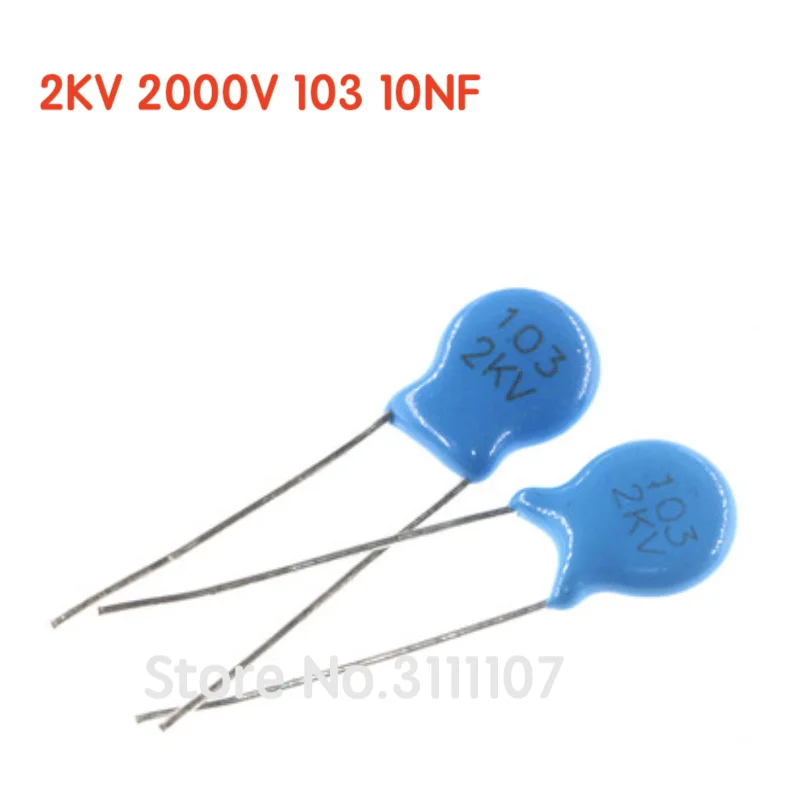 

100PCS/LOT 2KV 103 10NF High Voltage Ceramic Capacitors DIP Capacitance 2000V 10nf