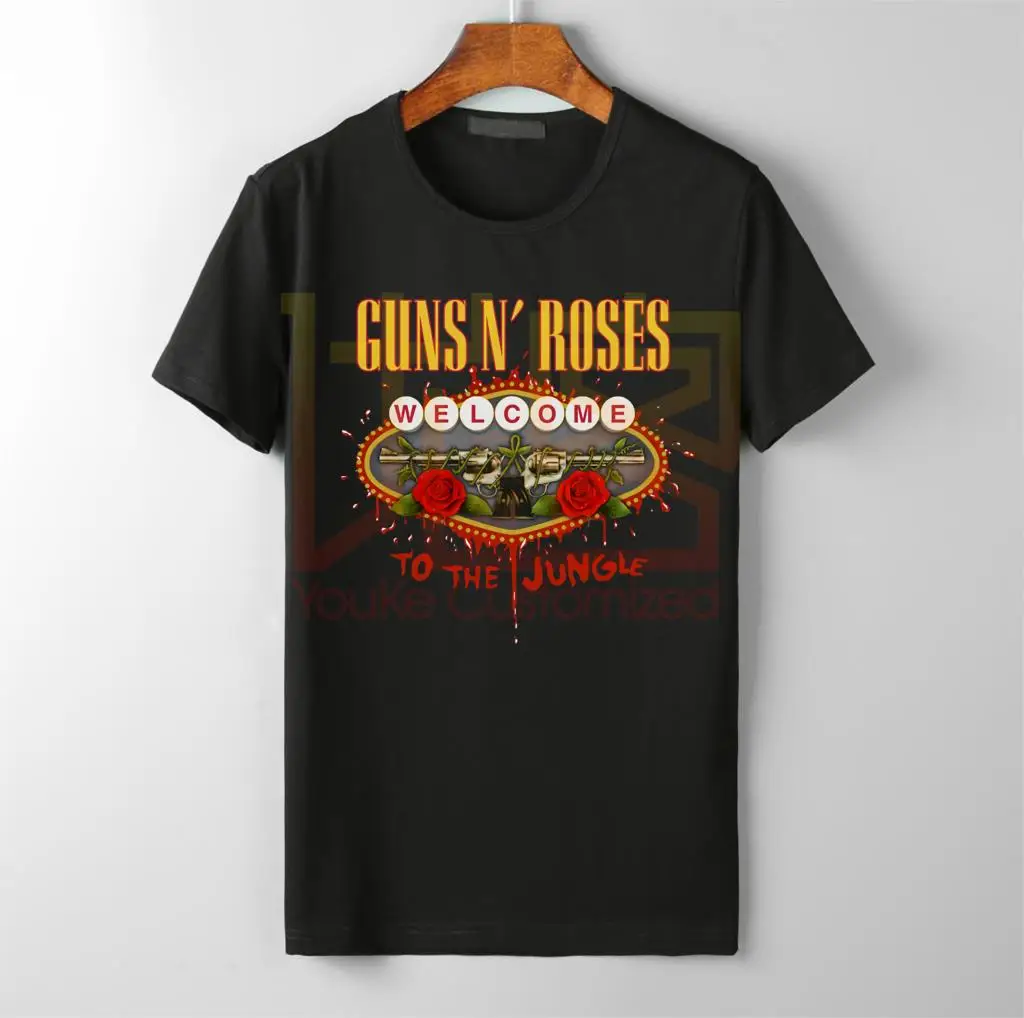 Guns n Roses Welcome to the Jungle Axl Rose Licensed Tee T-Shirt Men fashion cotton top sale o neck tshirt | Мужская одежда