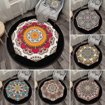 

Nordic Style Round Carpet Living Room Anti Slip Floor Mat Simple Geometric Kids Room Bedside Computer Chair Rugs 100cm/120cm