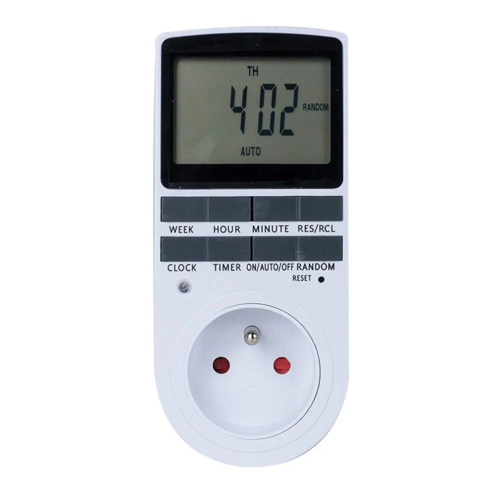 Digital Big Screen Timer Switch Socket Timer Power Meter Electronic Outlet Socket Programmable Setting for Kitchen