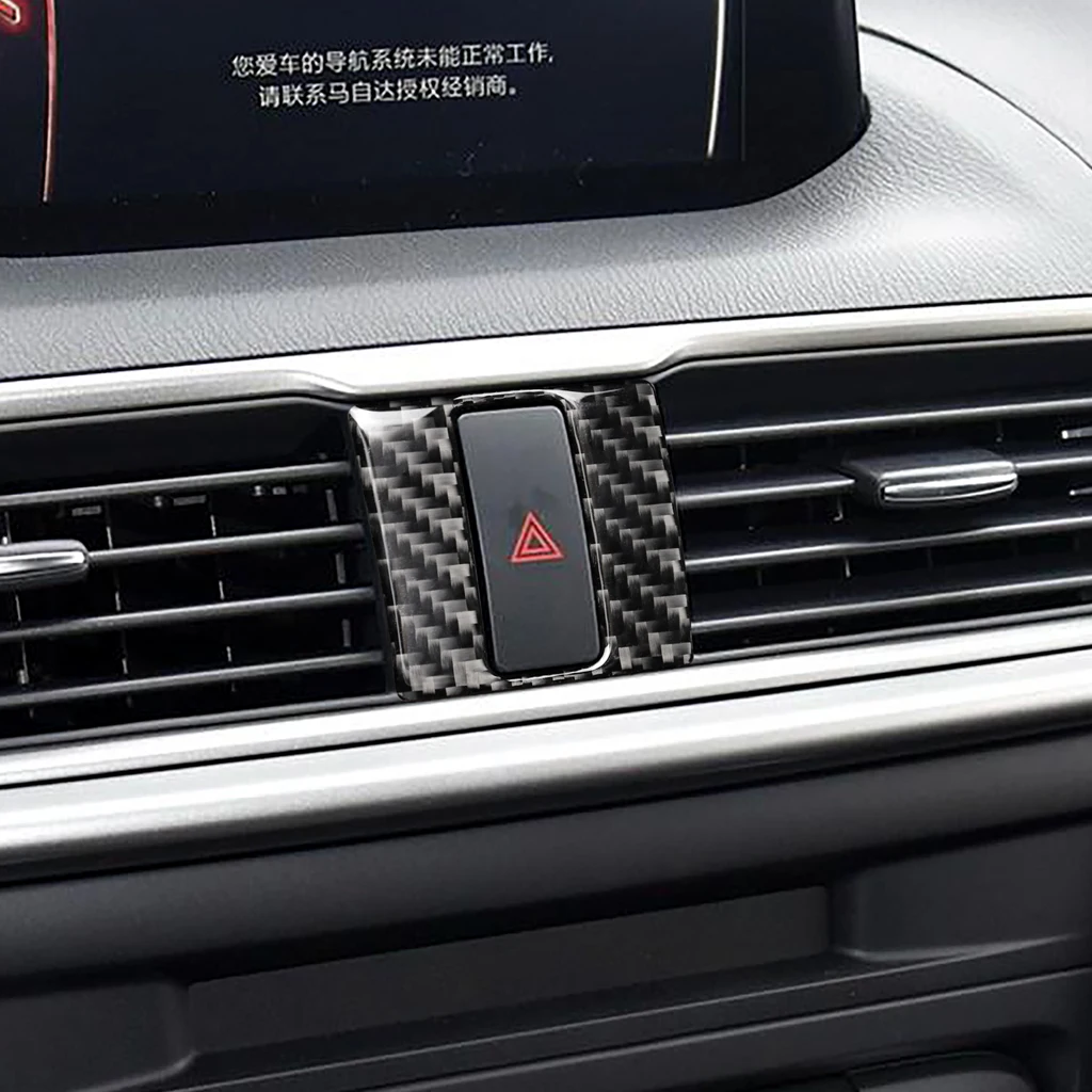 Углеродное волокно автомобиля Предупреждение свет планки с кнопками для mazda 3 Axela