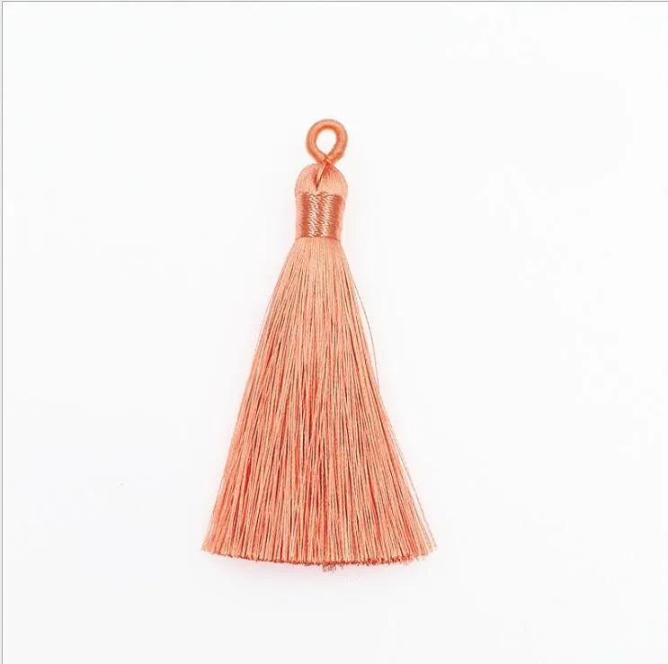 2pcs 8cm Silk Tassel Fringe Straps Pendant Brush DIY Craft Tassels Trim For Curtains Jewelry Making Wedding Home Decor Accessory - Цвет: Orange