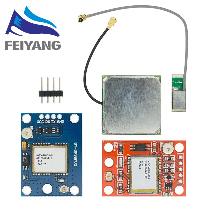 NEO-6M módulo de gps GY-GPS6MV2 neo6mv2 buit-em eeprom apm2.5 antena 3v-5v rs232 ttl placa para controle de vôo arduino