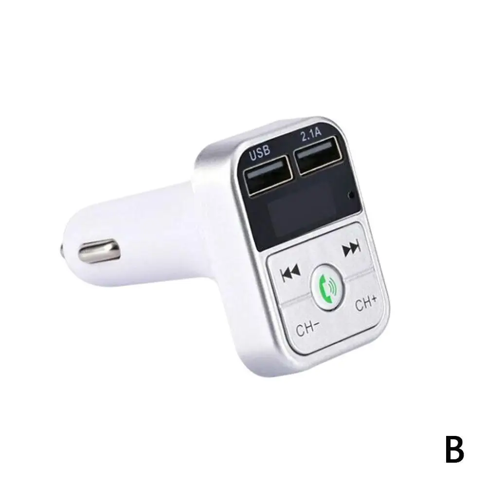 Автомобильный комплект громкой связи беспроводной Bluetooth fm-передатчик lcd MP3-плеер USB зарядное устройство 2.1A автомобильный громкой связи Авто fm-модулятор - Название цвета: Серебристый