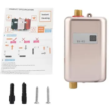 

3800W Water Heater Mini Tankless Instant Hot Faucet kitchen Heating Thermostat US Plug Intelligent Energy Saving Waterproof