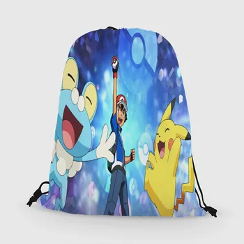 

Custom Pokemon Drawstring Bag Daypack Kids Satchel Casual Backpack Teenager Storage Bag Women Men 31x40cm*181031-02-73