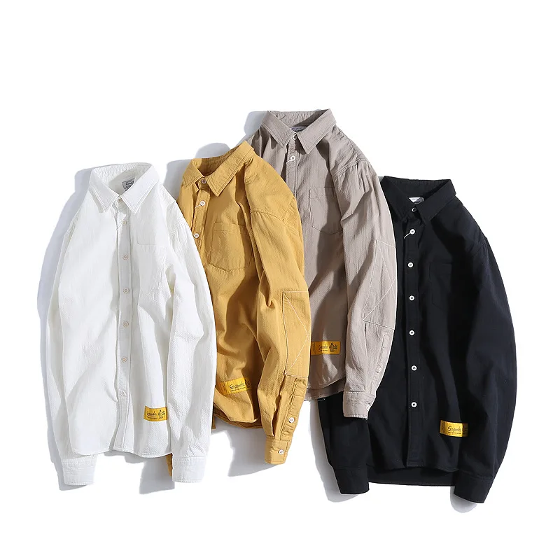 New Cotton Korean Style Clothe Fashion Streetwear Spring Summer Autumn Slim Fit Plaid Men Shirt Long Sleeve