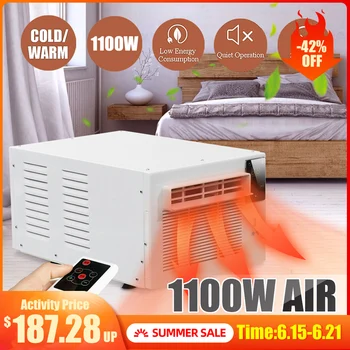 

220V/AC Desktop air conditioner 1100W Cold/Heat dual use 24-hour timer With remote control LED control panel Pet air conditione