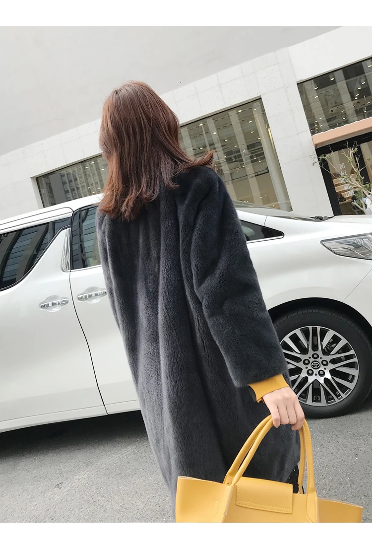 Зимнее пальто из искусственного меха норки, женское длинное пальто, женская толстая теплая куртка из искусственного меха, Дамское свободное плюшевое пальто, пальто Casaco Feminino